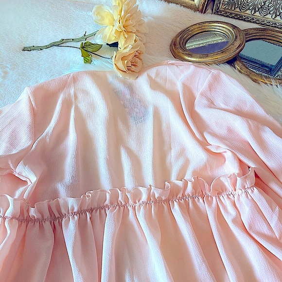 Boohoo Frill Embellished Blush Kimono SZ-10 - Picture 11 of 15